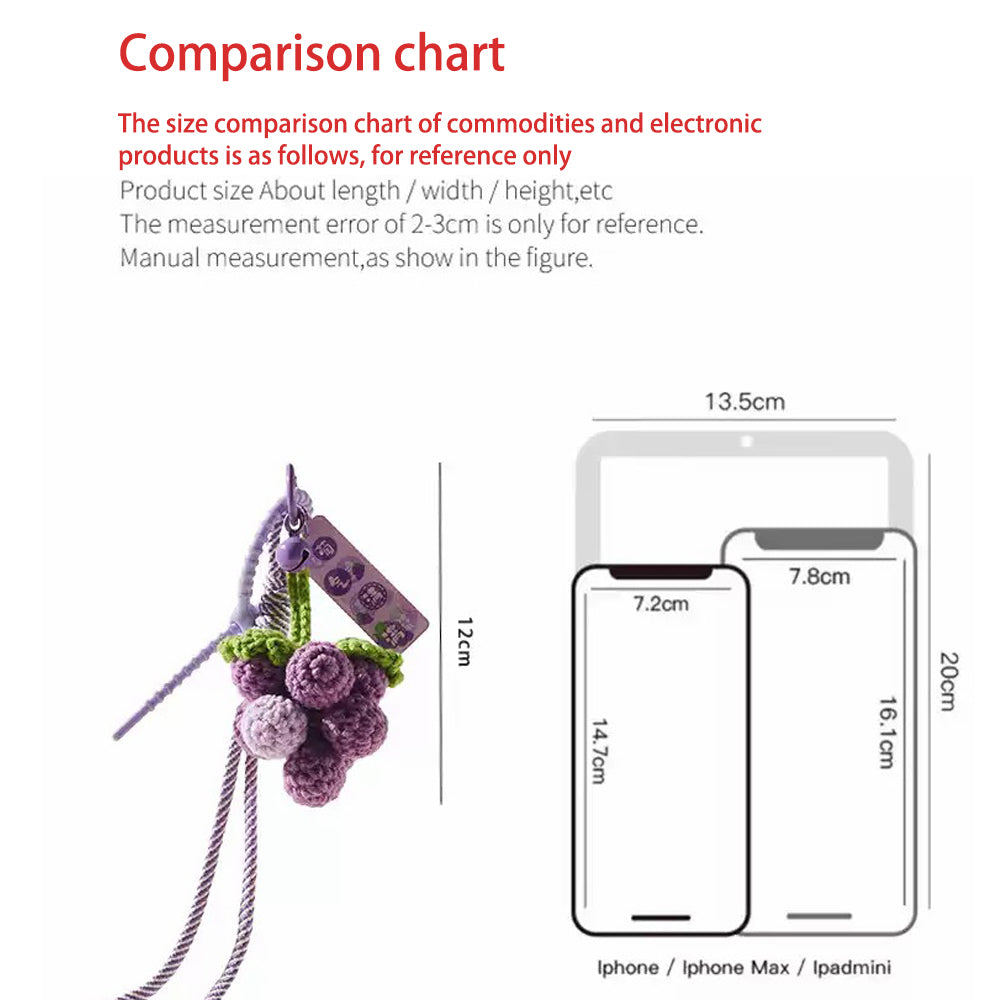 MDESIGN Vineyard Charm Hand-Knit Cluster Organic Cotton Grapes × Magnetic Leaf × Abundance Talisman