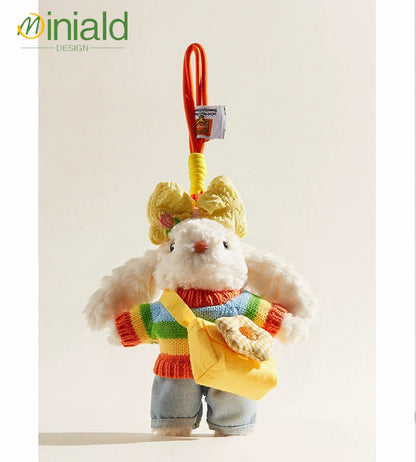 MDESGN Dopamine Ear Bunny Plush Charm Ombré Rainbow Ears × 18cm Palm-Sized × Neuro-Cute Icon