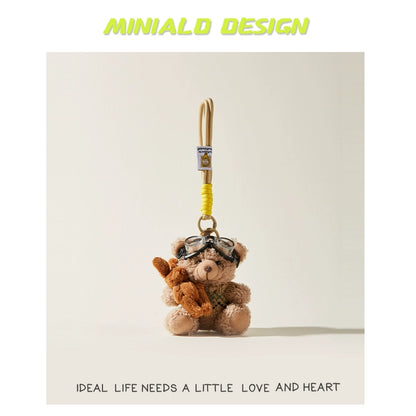 MINIALD❤️ Symbio-Snugglers | Knit Bear Cradling Bunny Plush Charm