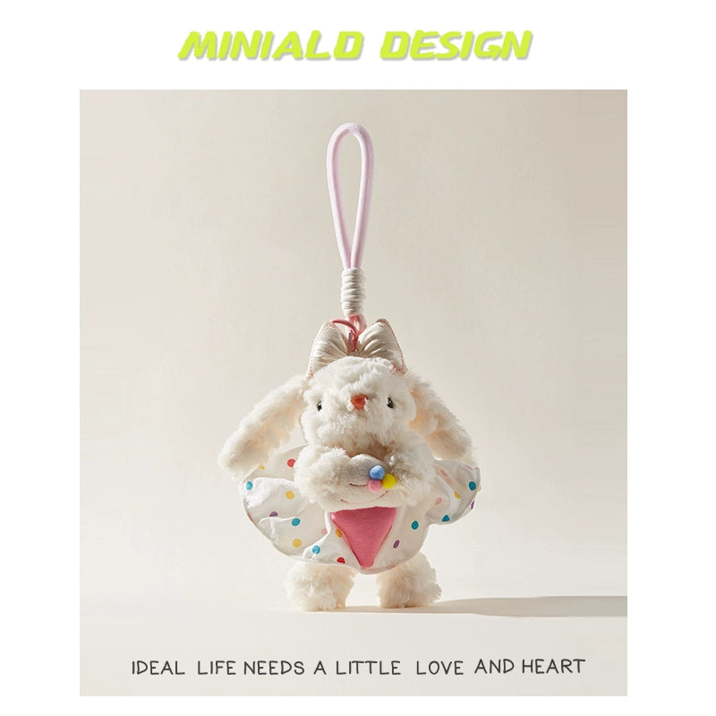 MINIALD❤️ Heart Messenger: Floppy-Ear Bunny Plush Charm